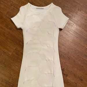 Trina Turk White Short Sleeve Sweater Dress